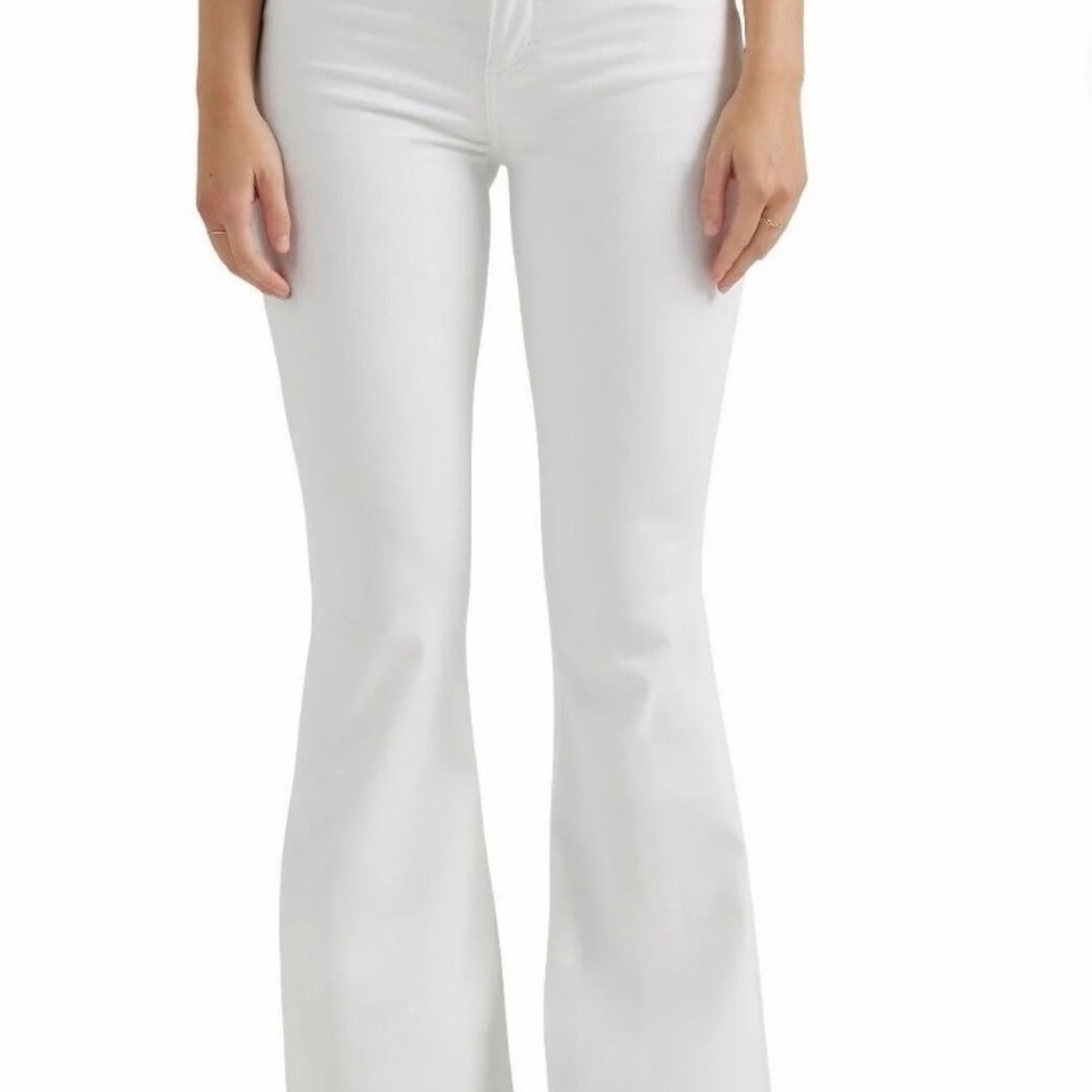NWT Lee Legendary Mid Rise Flare Jean Denim Comfort Pants Bright White size 10